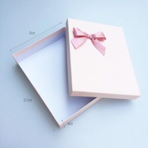 Hộp quà đính nơ 20x15x4cm, hộp quà tặng sinh nhật, 8/3, Valentine, Giáng sinh, Tết