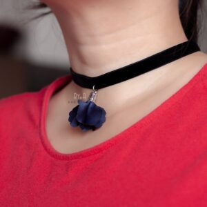 Dây choker mặt hoa vải RYA 750332